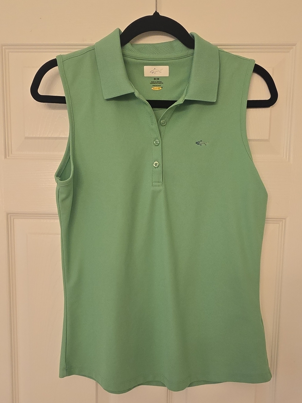 Greg Norman PLAY DRY Women’s M Green Sleeveless Moisture Wicking Golf Polo